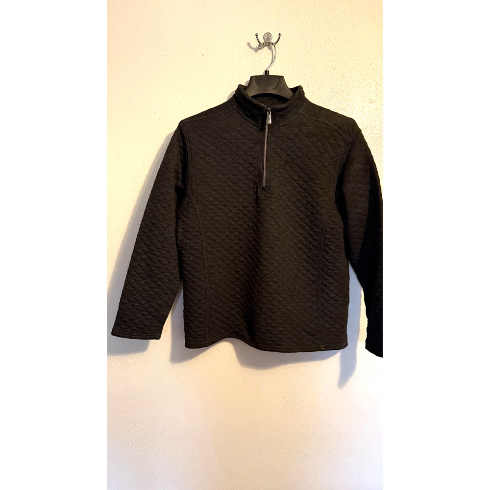 Rainforest Mens Quarter Zip Pullover Sweater Top Black Sz L